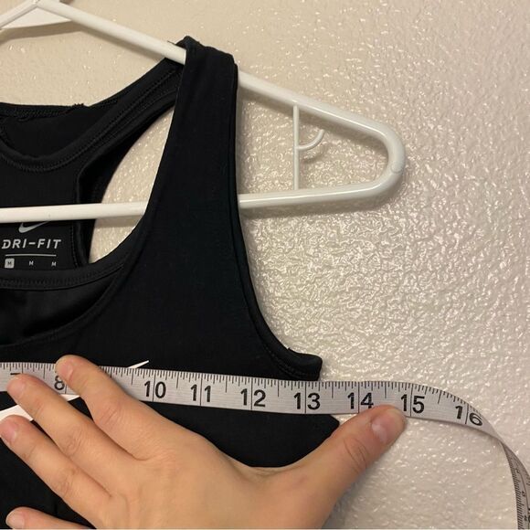 Nike Womens black Dri Fit Tank layered built in sports bra running top M - Picture 8 of 11